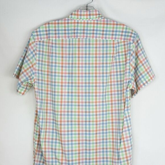 J Crew Flex Shirt Mens Small Check Short Sleeve Slim Button Up - Picture 6 of 15